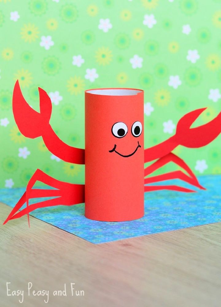 Cute DIY Toilet Paper Roll Crab