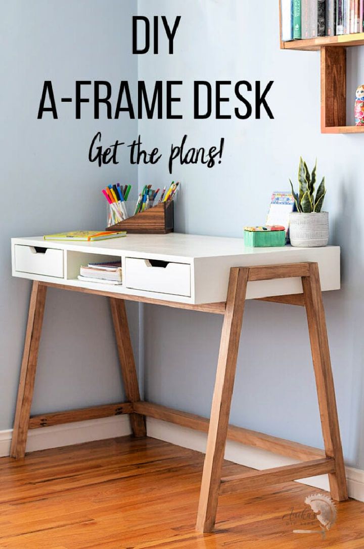 DIY A-Frame Wooden Desk