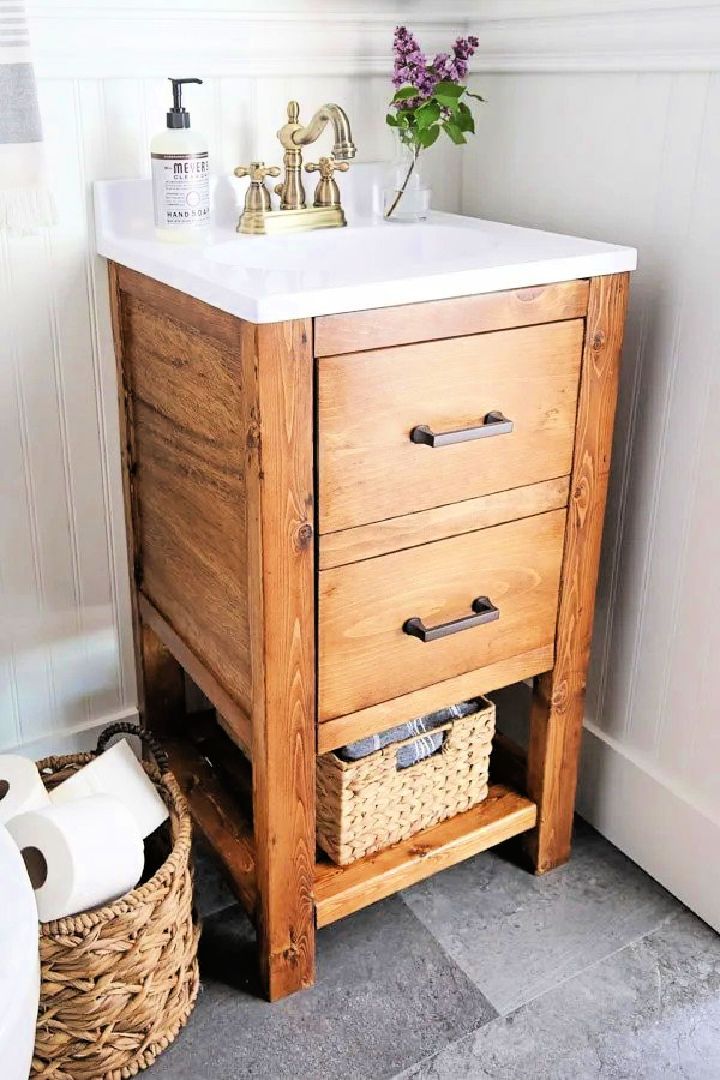 Rustic DIY Bathroom Vanity Under $65
