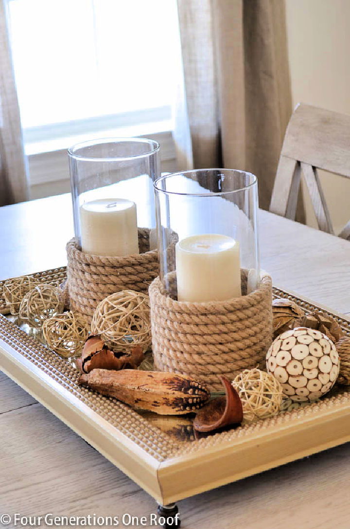 Make Candle Holder with Jute Roping