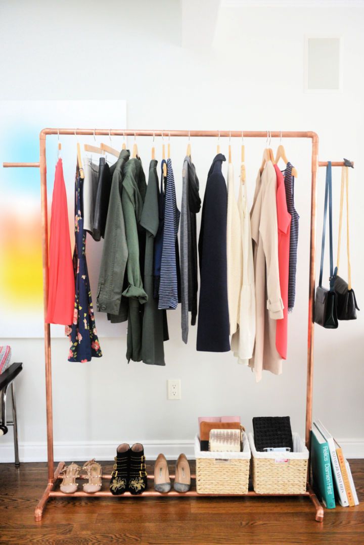 DIY Clothing Rack from Copper