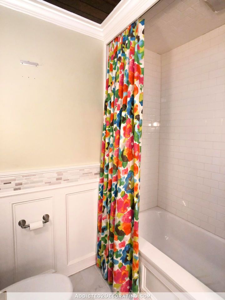 Colorful Watercolor Floral Fabric Shower Curtains