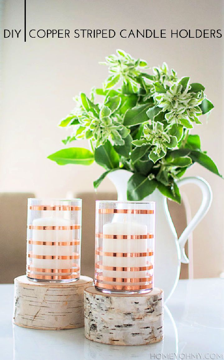 Copper Striped Candle Holders to Make