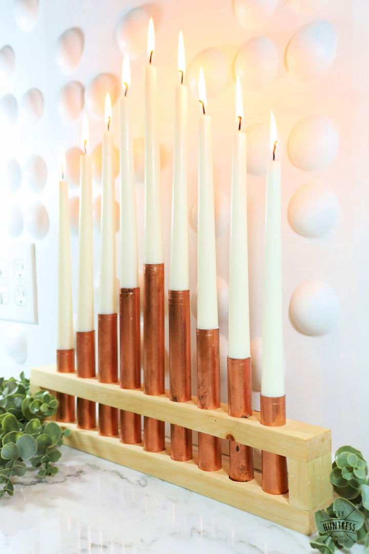 DIY Copper Wood Candle Holder