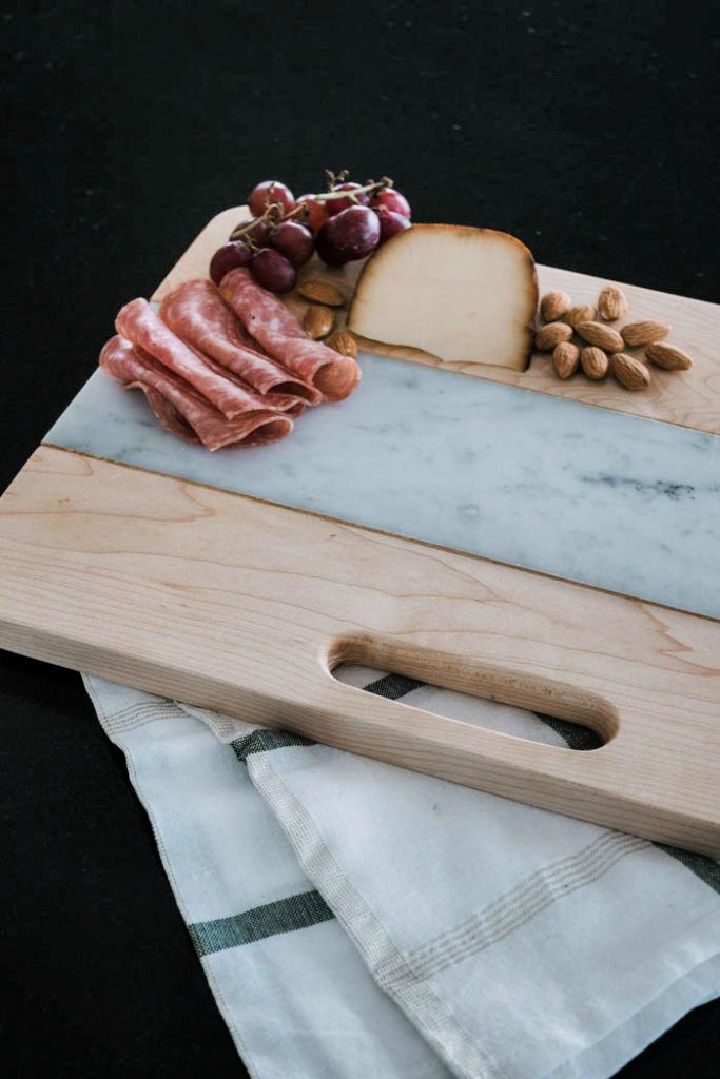 DIY Cutting Board With Wood and Marble