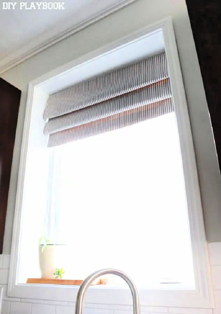DIY Faux Roman Shade for Kitchen