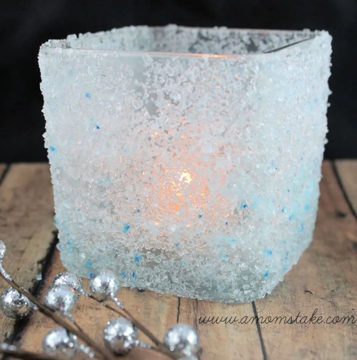 Unique DIY Frosted Candle Holder