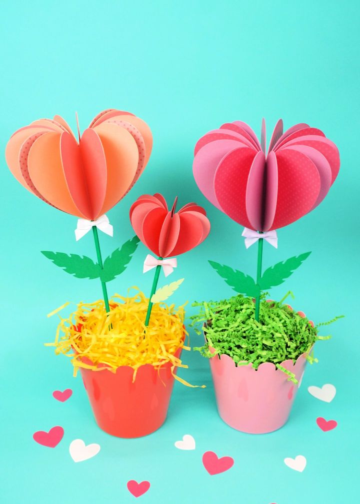Making Heart Shaped Paper Flowers