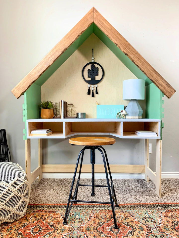 DIY House Frame Kids Desk