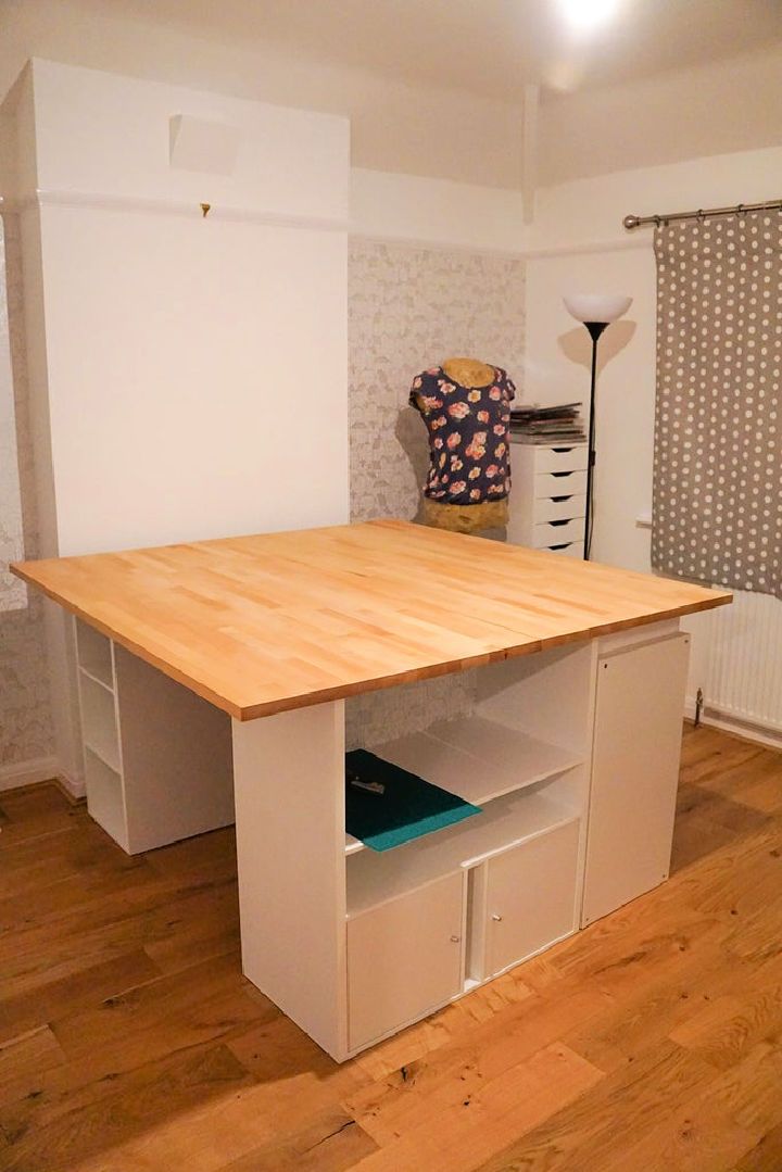 DIY Huge Sewing Table for a Craft Room 2