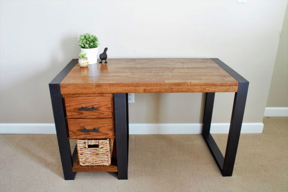 Modern DIY Industrial Desk