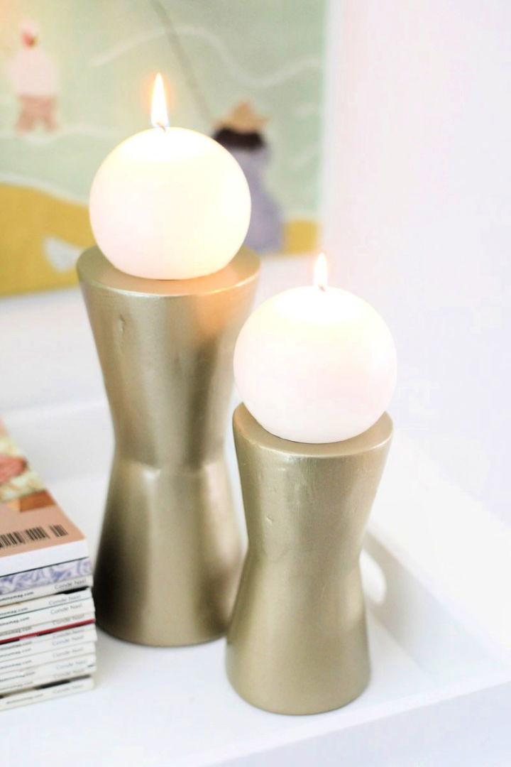 Modern DIY Metallic Candle Holder