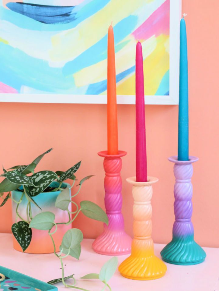 DIY Thrifted Ombre Candle Holders