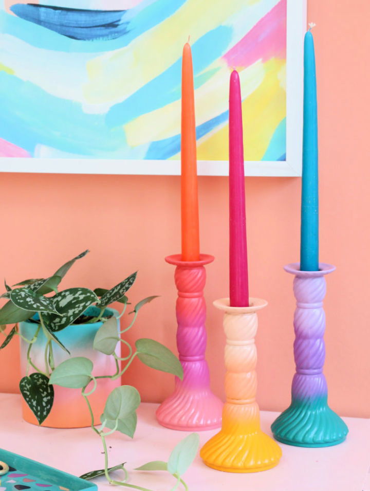 Ombre-Style Glittered Candle Holders - The Simply Crafted Life