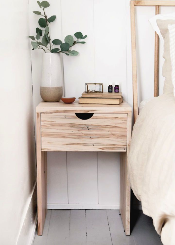 Simple Wood Nightstand With Drawer