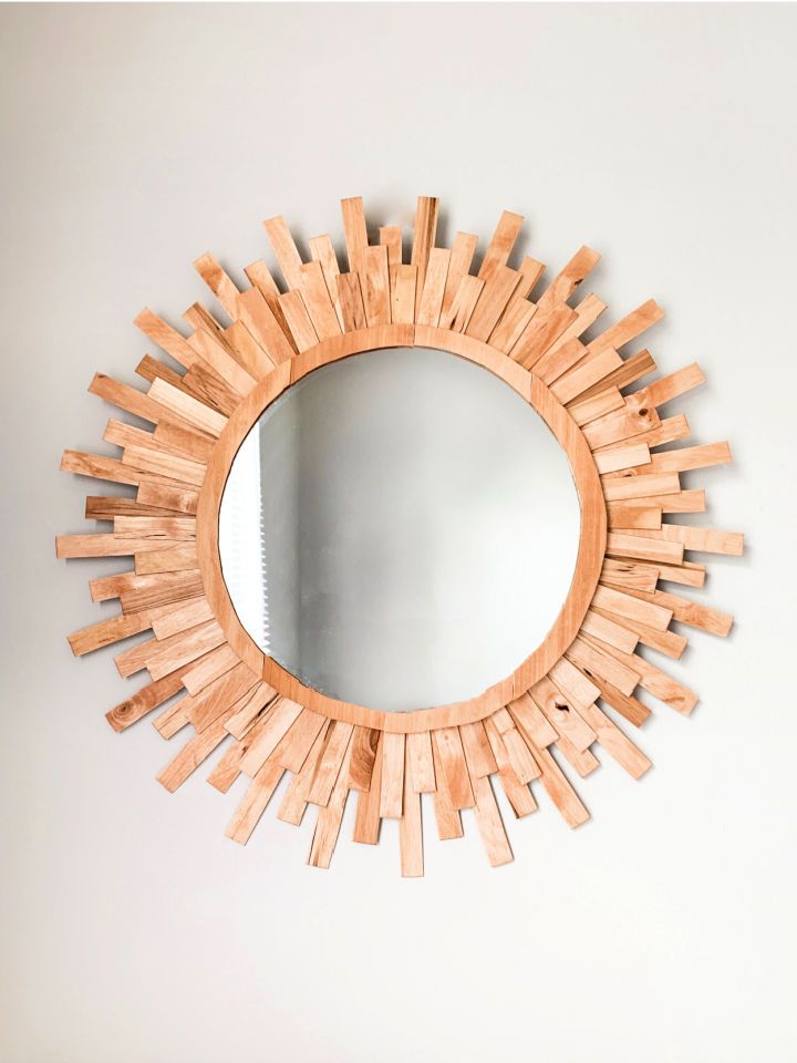DIY Wood Sunburst Mirror Project