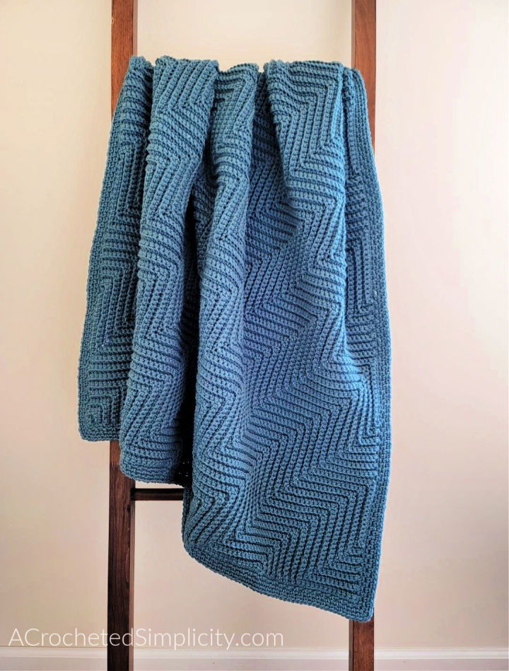 Diagonal Ripple Lapghan Crochet Blanket Pattern