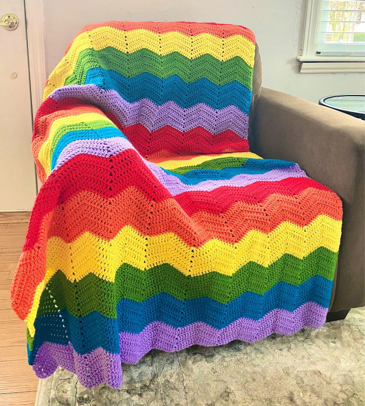 Double Stitch Crochet Chevron Afghan Pattern