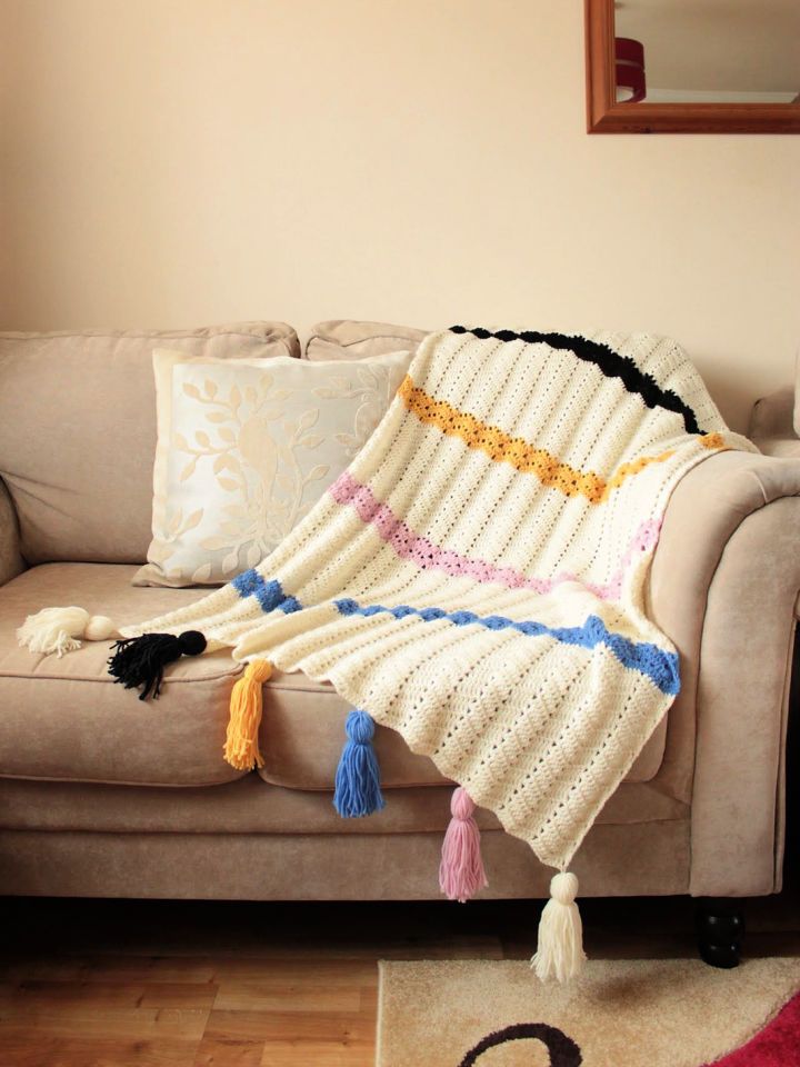 Easy Chevron Crochet Puff Stitch Blanket Pattern