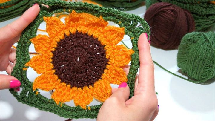 Easy Crochet Sunflower Afghan Tutorial