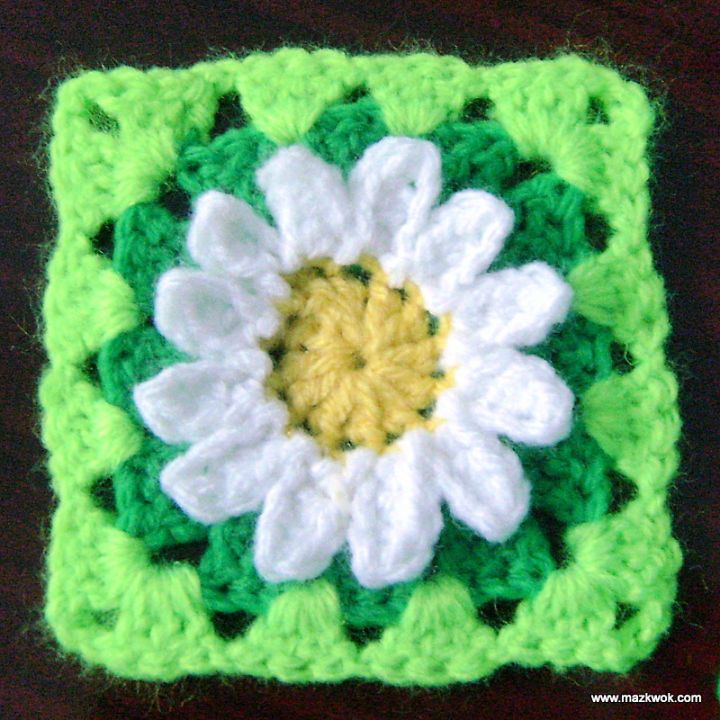Easy Crochet Wild Daisy Granny Square Pattern