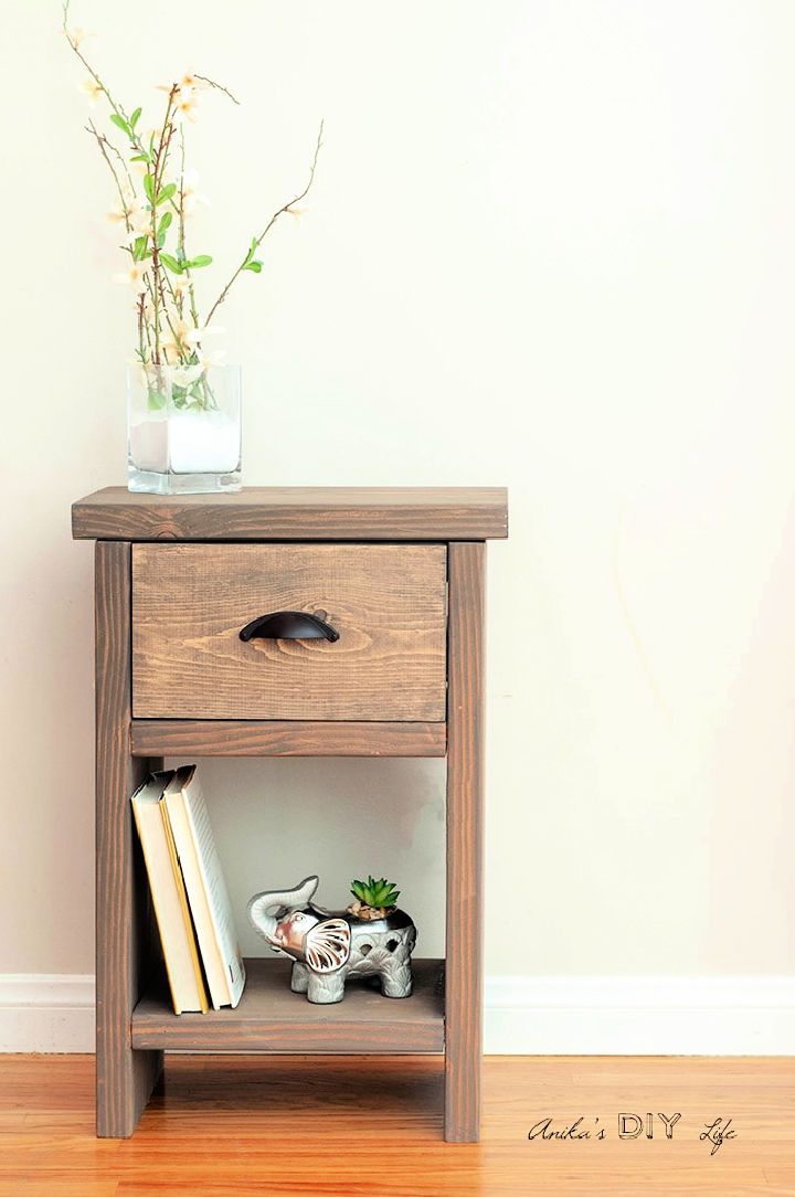 Rustic Nightstand With Hidden Compartment