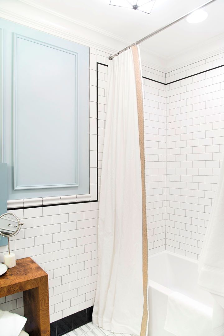 DIY Extra Long Fabric Shower Curtain