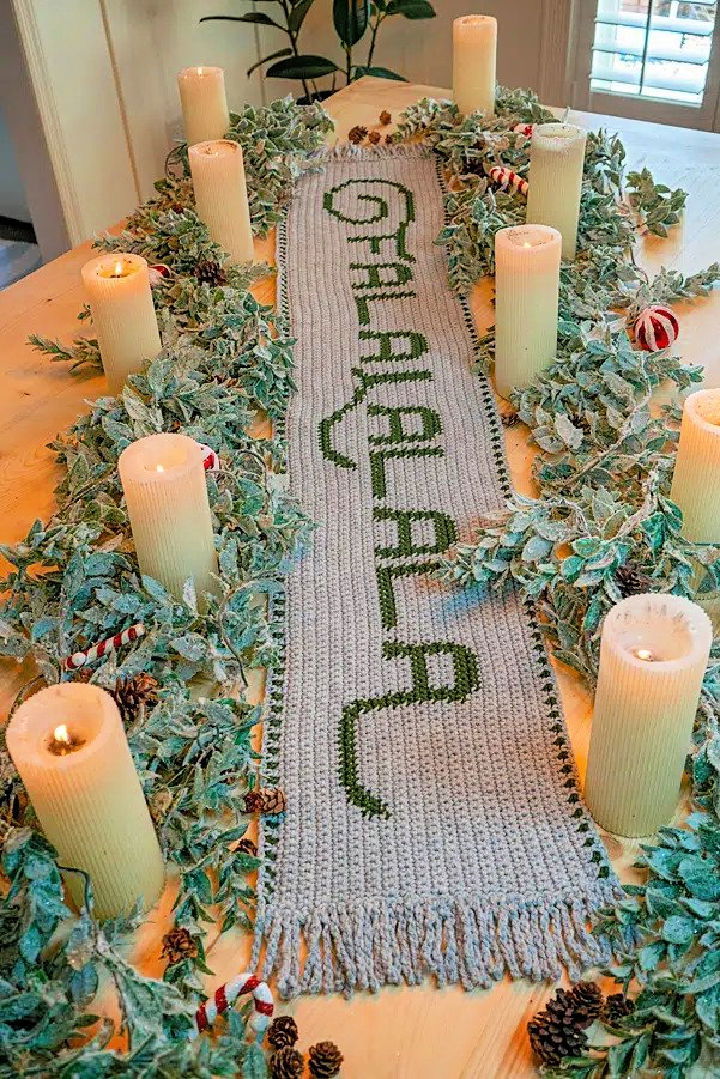 Falalalala Crochet Table Runner - Free Pattern