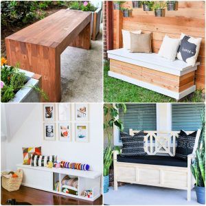 25 free DIY bench plans: how to build a simple bench