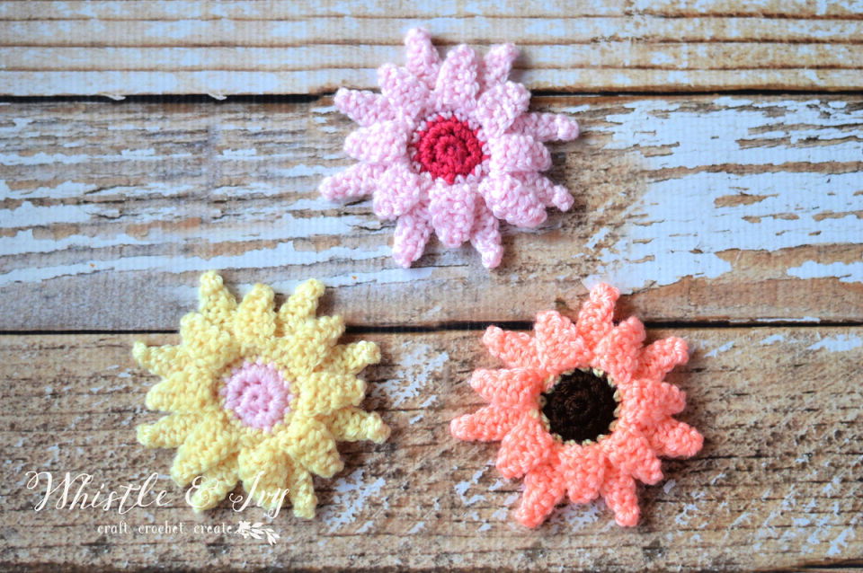 Free Crochet Gerbera Daisies Pattern