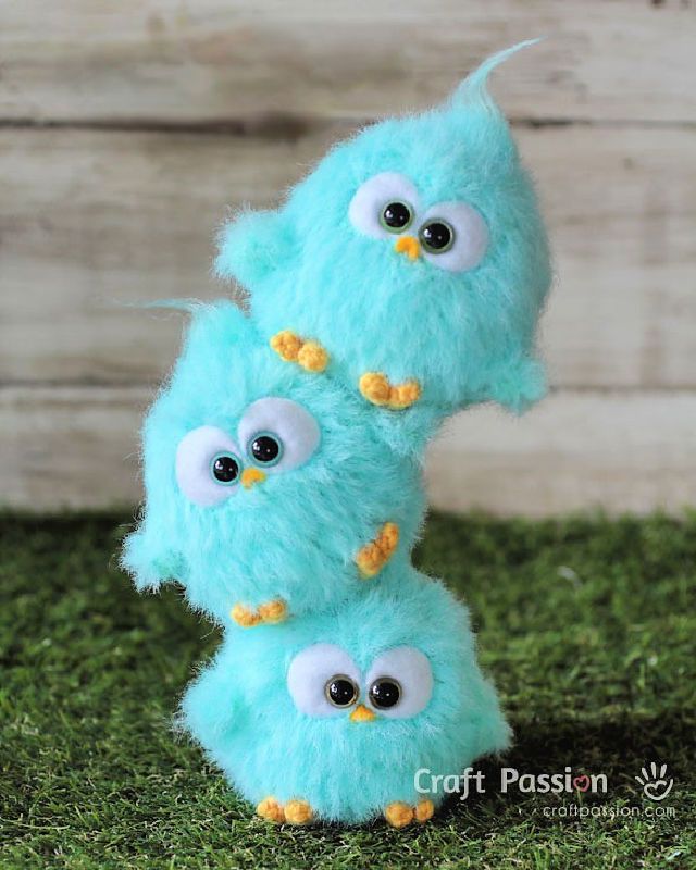 Free Crochet Pattern for Colorful Furry Baby Bird