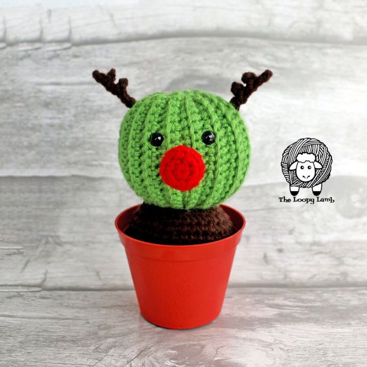 Free Crochet Randy the Reindeer Cactus Pattern