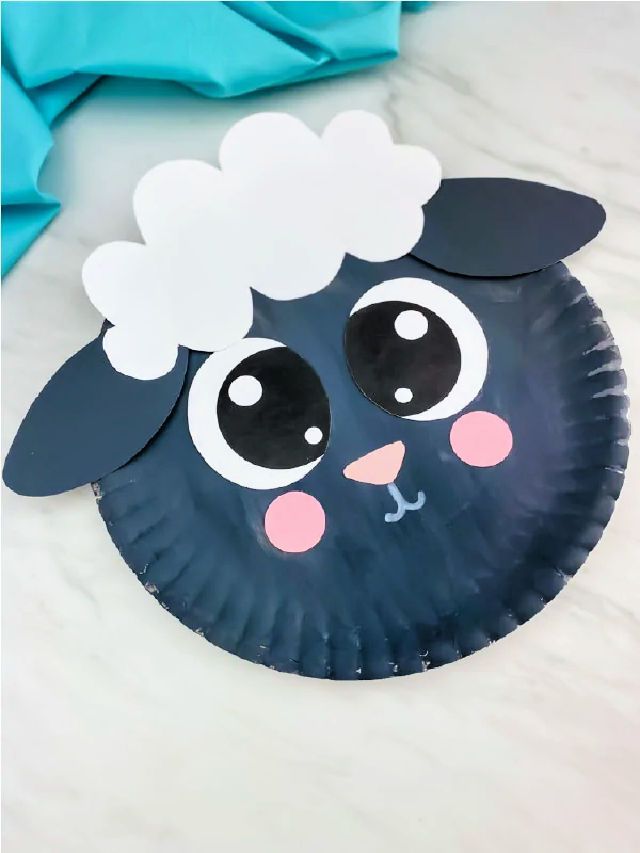 Sheep Paper Plate Face Craft