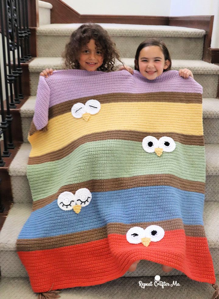 Gorgeous Crochet Owl Eyes Blanket Pattern