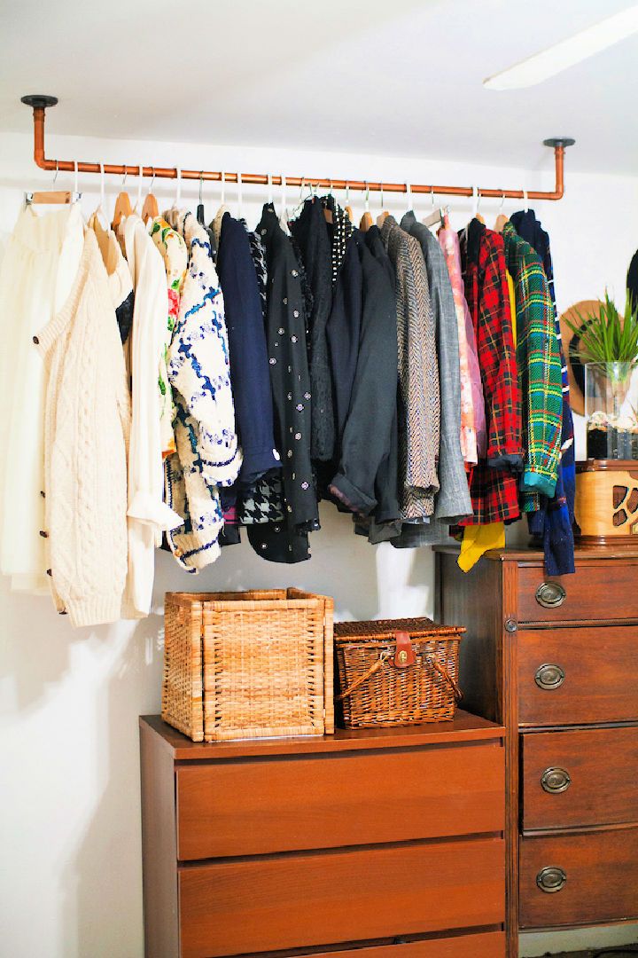 Hanging Copper Pipe Rack for Clothes