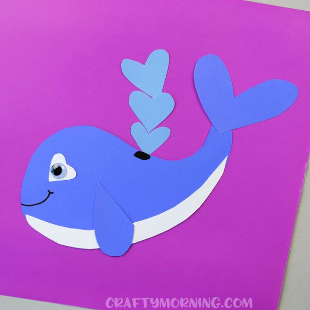 Heart Whale Valentine Craft