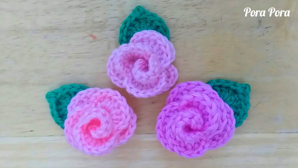 How Do You Crochet Mini Rose Flower and Leaf