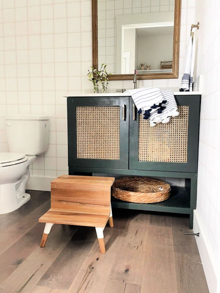 Handmade Cane Vanity for Bathroom 