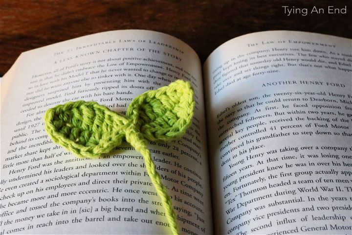 How to Crochet Budding Leaf Bookmark - Free Pattern