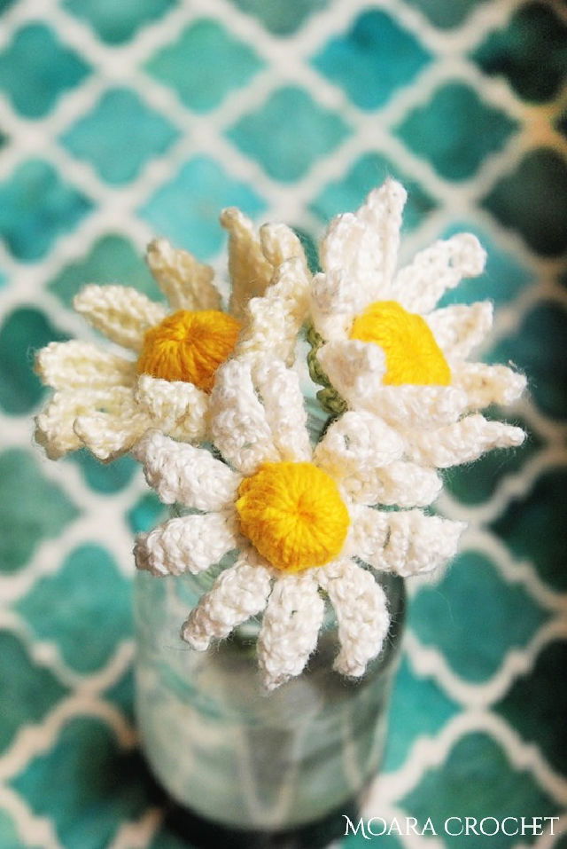 25 Free Crochet Daisy Patterns (White Flower Pattern)