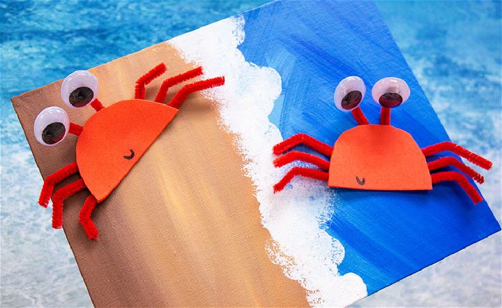 Cute Crab Canvas Crafts for Kids