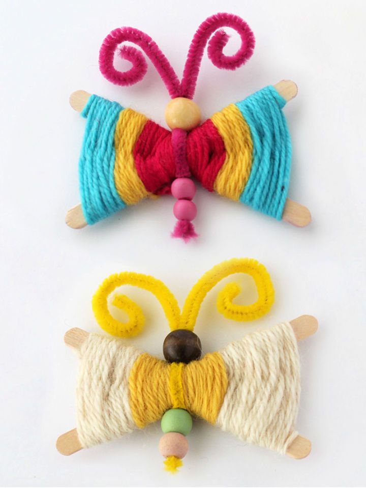 Easy Yarn Butterfly - Spring Crafts