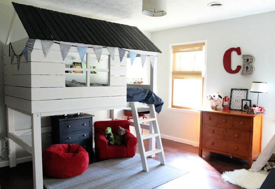 Kid's Clubhouse Loft Bed Design