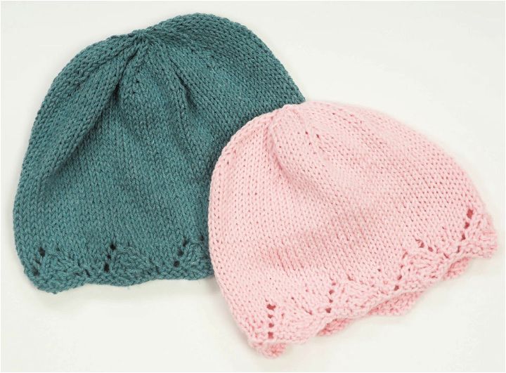Knitted Lace Brim Chemo Hat Free Pattern