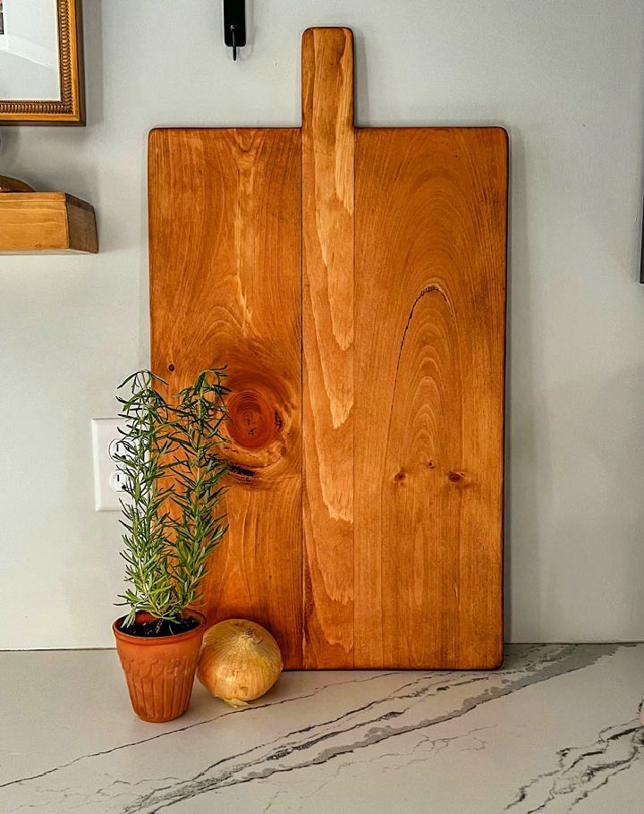 Large Wooden Serving Board With a Handle