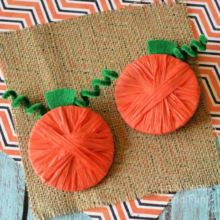 Raffia Wrapped Pumpkin Crafts for Kids