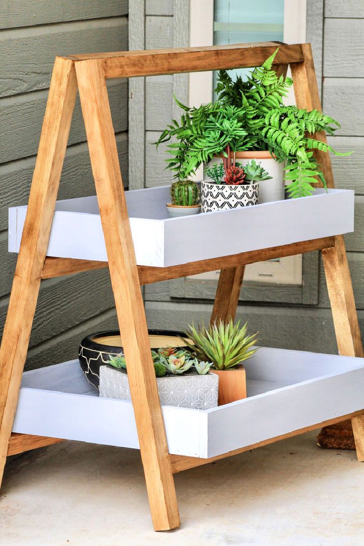 Modern DIY A-Frame Plant Stand