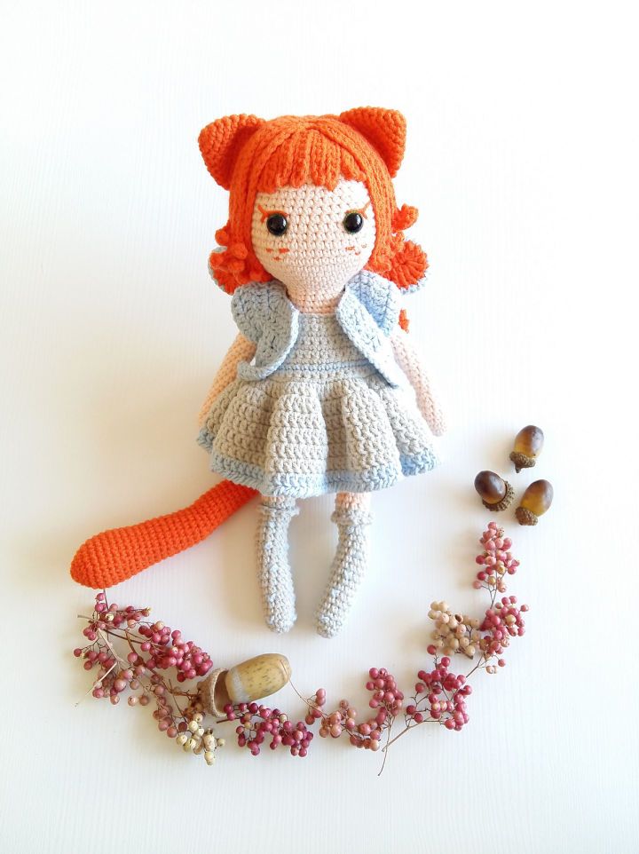 Modern Crochet Cat Fairy Girl Amigurumi Pattern