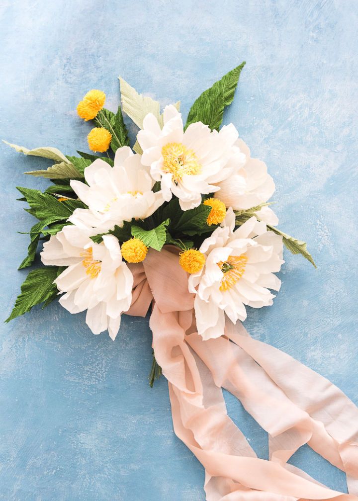 Making a Paper Flower Wedding Bouquet