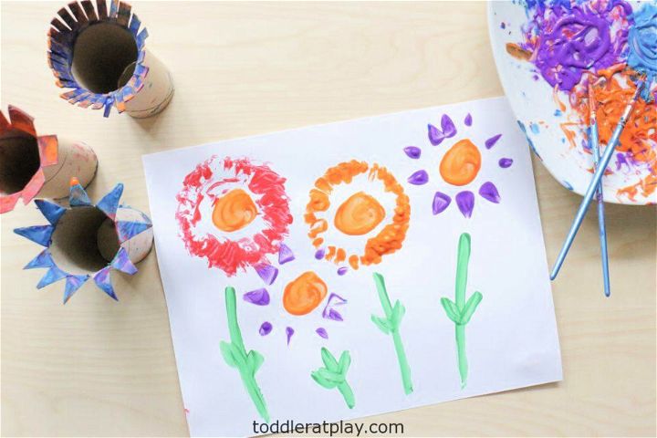 DIY Paper Roll Flower for Toddlers